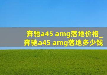 奔驰a45 amg落地价格_奔驰a45 amg落地多少钱